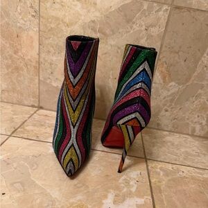 Louboutin so kate 100mm Multicolor Glitter Ankle Boots